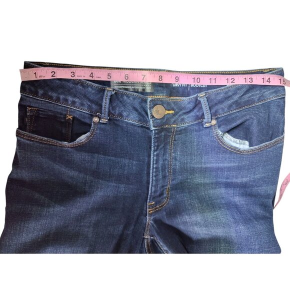 Lee Modern Series Curvy Bootcut Stretch Dark Wash Flap-Back Pockets Mid Rise 30 - Picture 3 of 5